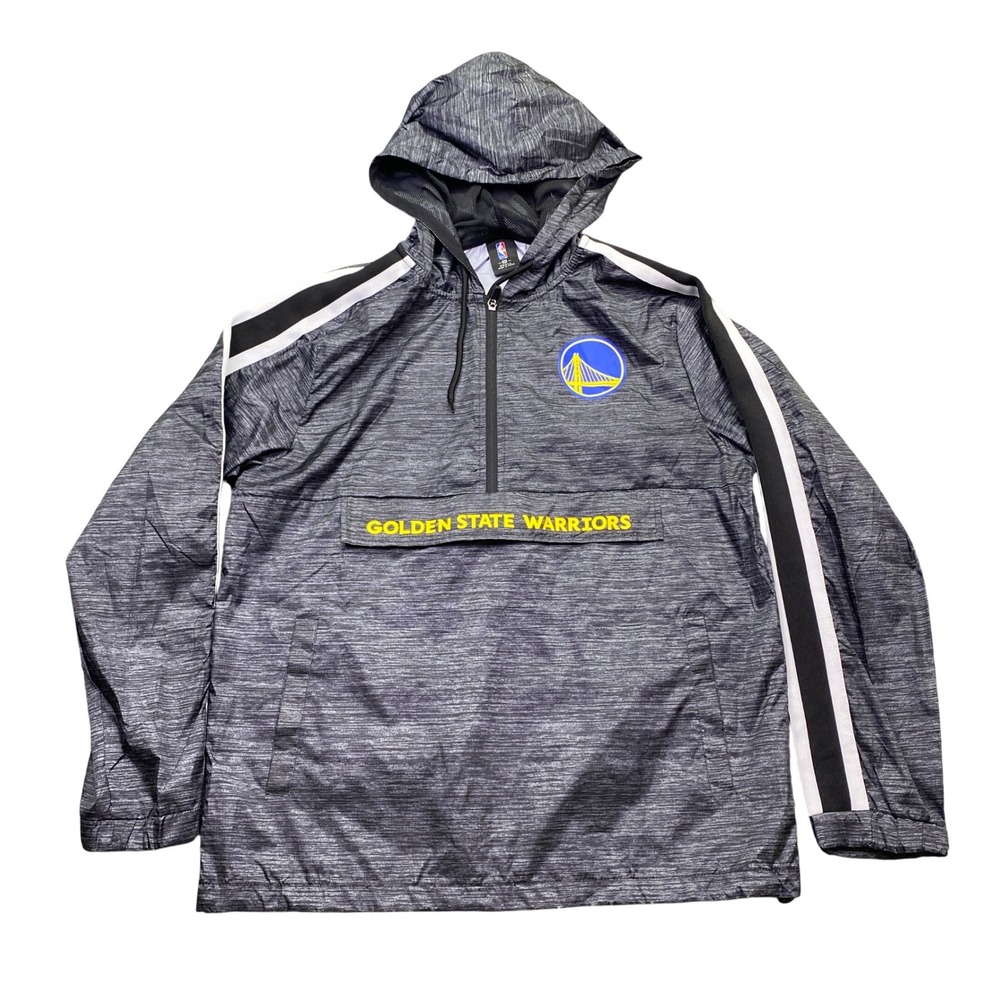 NBA Golden State Warriors Windbreaker Jacket Mens Small Grey Space Dye NEW